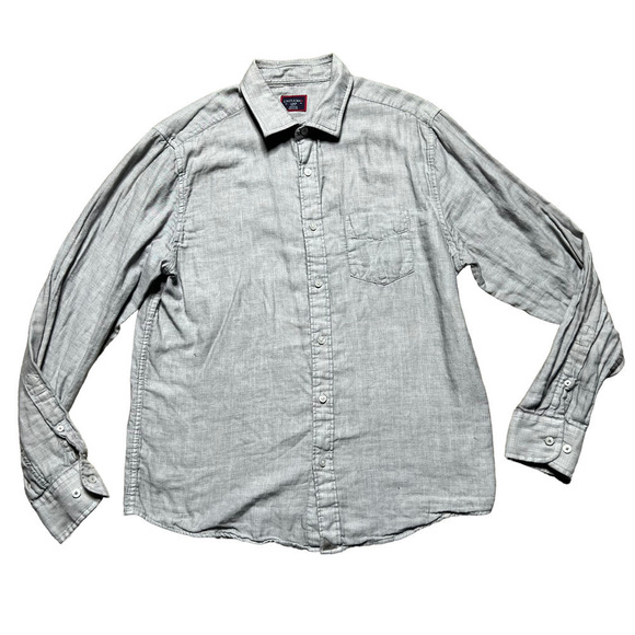 UNTUCKit Slim Fit Cotton Button Down Shirt Collared Gray Mens Size Large - Picture 1 of 8